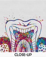 Molar Tooth Watercolor Print Tooth Anatomical Art Dental Clinic Decor Art Dentistry Student Science Graduaiton Dentist Gift Doctor Art-1035 - CocoMilla