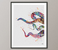 Octopus Tentacle Sea Life Watercolor Art Print Coastal Art Wall Art Poster Giclee Wall Decor Art Home Decor Wall Hanging [NO 599] - CocoMilla