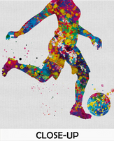 Soccer Girl Decor Watercolor Print Female Soccer Gift Soccer Art Wall Decor Woman Soccer Player Art Run with your heart Girl Wall Art-1532 - CocoMilla
