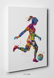 Soccer Girl Decor Watercolor Print Female Soccer Gift Soccer Art Wall Decor Woman Soccer Player Art Run with your heart Girl Wall Art-1532 - CocoMilla