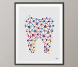 Molar Tooth Abstract Watercolor Print Human Teeth Anatomy Dental Office Clinic Decor Art Dentistry Dentist Gift Dental Hygienist -1491 - CocoMilla
