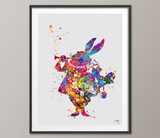 Alice in Wonderland Watercolor Print Set Alice Wall Art Kids Room Nursery Decor For Childrens Alice Party Mad Hatter White Rabbit Prints-968 - CocoMilla