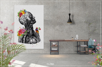 Head Anatomy Torso Floral Watercolor Print Neurology Clinic Decor Human Anatomy Poster Medical Art Flowers Science Bird Print Office-1362 - CocoMilla