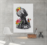 Head Anatomy Torso Floral Watercolor Print Neurology Clinic Decor Human Anatomy Poster Medical Art Flowers Science Bird Print Office-1362 - CocoMilla