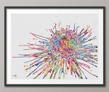 Cancer Cell Watercolor Print Medical Art Science Histology T-Cells Biology Art Oncology Doctor Clinic Office Cancer Awareness Chemo-1469 - CocoMilla