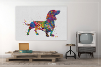 Dachshund Dog Watercolor Print Canvas Print Dog Lovers Gift Dog Teckel Doxie Art Print Wall Art Wall Decor Art Home Decor Wall Hanging-553 - CocoMilla