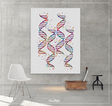 DNA Art Watercolor Print dna molecule Medical Wall Art Nurse Gift Medical Art Science Art Doctor Clinic Genetic Microbiology Biology-228 - CocoMilla