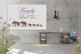 Elephant Family Quote Watercolor Print Mom Dad and four Baby Art Print Wedding Gift Wall Art Wall Decor Art Home Decor Wall Hanging-461 - CocoMilla