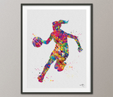 Basketball Player Girl Watercolor Print Female Woman Mom Basketball Player Gift Sport Wall Art Sports Basketball Decor Wall Hanging-1572 - CocoMilla