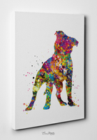 Staffordshire Bull Terrier Watercolor Dog Print Pet Gift Pet Dog Love Doglover Poster Dog Art Bull Terrier Memorial Gift Poster Dogart-1630 - CocoMilla