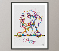 Hungarian Vizsla Dog Watercolor Print Name Personelized Magyar Dog Pet Gift Doglover Dog Art Customizable Animal Vizsla Poster Dogart-1628 - CocoMilla