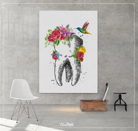 Floral Tooth Watercolor Print Tooth Flowers Anatomical Art Dental Clinic Decor Art Dentistry Office Medical Graduaiton Dentist Gift Art-1332 - CocoMilla