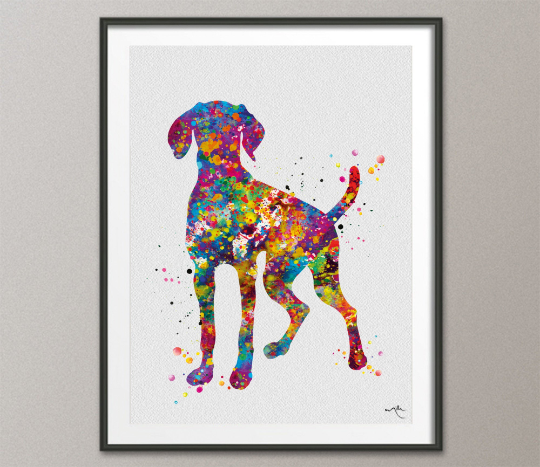 Hungarian Vizsla Dog Watercolor Print Magyar Dog Pet Gift Dog Love Puppy Friend Dog Art Customizable Animal Poster Vizsla Poster Dogart-1433 - CocoMilla