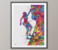 Climbing Watercolor Print Rock Climber Mountain Climber Gift Mountaineering Poster Extreme Sport Climb Adventure Outdoor Wall Art Decor-413 - CocoMilla
