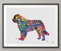 St Bernard Dog Watercolor Art Print Gift Pet Add Best Dog Lover Gift Pet Animal Dog Poster Dog Art Wall Hanging Animal Love [NO 662] - CocoMilla
