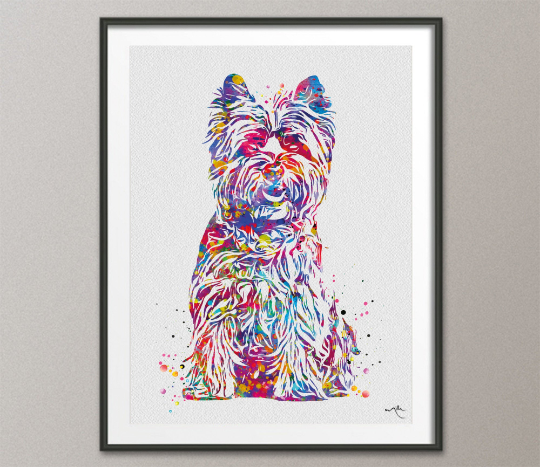 Cairn Terrier Dog Watercolor Print Dog Print Custom Dog Print Cute Dog Art Nursery Dog Wall Doglover Art Cairn Terrier Pet Poster Puppy-1519 - CocoMilla