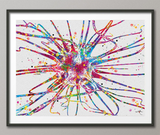 Brain Cell Watercolor Print Neuron Art Science Gift Neurology Nerve Cell Medical Student Brain Wall Art Neuroscience Gift Clinic Decor-926 - CocoMilla