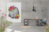 Brain Anatomy Flowers Cerebrum Floral Watercolor Print Medical Art Science Neurology Doctor Gift Nurse Psychology Clinic Office Decor-1334 - CocoMilla