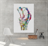 Knee Anatomy Art Watercolor Print Orthopedic Surgeon Gift Physiotherapists Office Decor Medical Art Chiropractic Clinic Poster -1363 - CocoMilla