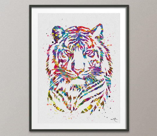 Tiger Face Watercolor Painting Print Archival Fine Art Print For Kids Nursery Art Wall Art Wall Decor Tiger Art Home Decor Wall Hanging-1624 - CocoMilla