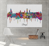 Bruges Skyline Watercolor Print Cityscape Living Room Wedding Gift Poster Bruges Homesick Poster Travel Art Wall Decor Wall Hanging-1623 - CocoMilla