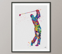 Golf Watercolor Print Gift for Golfers Golf Gift Golfer Golf Sports Painting Golf Poster Man Cave Art Gifts for Him Golf Art Wall Art-1160 - CocoMilla