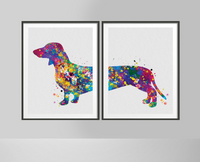 Dachshund Dog Watercolor Print Fine Art Dachshund Painting Print Children's Wall Art Dog Lover Doxie Teckel Sausage Dog Art Dog Art-737 - CocoMilla