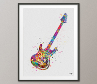 Electric Guitar Watercolor Print Music Telecaster Instrument Wall Art Poster Music Art Wall Decor Art Dorm Rocker Teen Room Wall Hanging-327 - CocoMilla