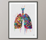 Lungs Watercolor Print Human Organs Respiratory Anatomical Art Clinic Decor Art Student Graduaiton Gift Medical Nurse Doctor Art Gift-1033 - CocoMilla