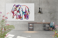 Elephant with Baby Art Print Watercolor Painting Wedding Gift idea Wall Art Nursery Wall Decor Art Family Love Home Decor Wall Hanging-1431 - CocoMilla