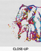 Elephant with Baby Art Print Watercolor Painting Wedding Gift idea Wall Art Nursery Wall Decor Art Family Love Home Decor Wall Hanging-1431 - CocoMilla
