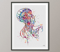 Jellyfish Watercolor Painting Print Art Print Jellyfish Poster Art Scaleph Art Wall Decor Sea Decor Home Decor Wall Hanging [NO 774] - CocoMilla