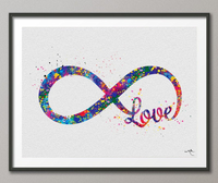 Infinity Love Symbol Watercolor Art Print Wedding Gift Archival Teen Wall Art Inspirational Wall Decor Art Home Decor Wall Hanging [NO 770] - CocoMilla