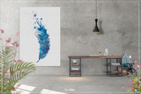 Feather and Stars Watercolor Print Boho Art Office Decor Gift Wall Art Poster Minimalist Wall Decor Art Home Decor Wall Hanging-1465 - CocoMilla