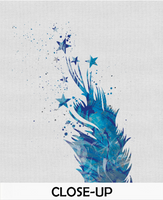 Feather and Stars Watercolor Print Boho Art Office Decor Gift Wall Art Poster Minimalist Wall Decor Art Home Decor Wall Hanging-1465 - CocoMilla