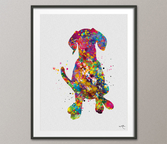 Hungarian Vizsla Dog Watercolor Print Magyar Dog Pet Gift Dog Love Puppy Friend Dog Art Customizable Animal Poster Vizsla Poster Dogart-1617 - CocoMilla