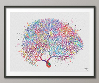 Purkinje Neuron Watercolor Print Purkinje Cell Art Science Art Neurology Medical Art Brain Neuroscience Neurologist Clinic Office Decor-169 - CocoMilla