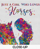 Girl with Horse Quote Watercolor Print Equestrian Wall Art Horse Rider Gift Horse Lover Art Horse Wall Art Horses Poster Housewarming-909 - CocoMilla
