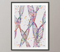 DNA Abstract Art Watercolor Print dna molecule Medical Wall Art Nurse Gift Medical Art Science Art Doctor Clinic Genetic Decor Biology-1028 - CocoMilla
