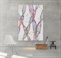 DNA Abstract Art Watercolor Print dna molecule Medical Wall Art Nurse Gift Medical Art Science Art Doctor Clinic Genetic Decor Biology-1028 - CocoMilla