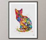 Cat Sitting Watercolor Print Cat Lover Wall Art Wall Decor Cat Mom Home Decor Kitty Cat Painting Kitten Housewarming Gift Wall Hanging-1611 - CocoMilla