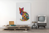 Cat Sitting Watercolor Print Cat Lover Wall Art Wall Decor Cat Mom Home Decor Kitty Cat Painting Kitten Housewarming Gift Wall Hanging-1611 - CocoMilla