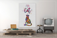 Cat Quote Home is Where the Cat is Watercolor Print Cat Lover Wall Art Wall Decor Cat Mom Home Decor Kitty Cat Painting Wall Hanging-1609 - CocoMilla