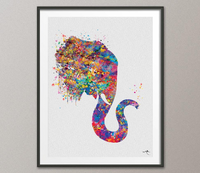 Elephant Watercolor Painting Print African Art Geek Kids Wall Art Animal Wall Decor Wedding Gift Home Decor Wall Hanging [NO 480] - CocoMilla
