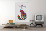 Cat Quote Life is better with a Cat Watercolor Print Cat Lover Wall Art Poster Wall Decor Cat Mom Home Decor Cat Painting Wall Hanging-1607 - CocoMilla