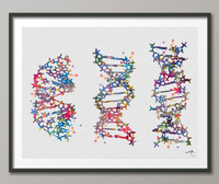 DNA Molecule Watercolor Painting Print Medical Wall Art Nurse Gift Medical Art Science Art Dorm Gift for Doctor Laboratory Decor Biology-849 - CocoMilla