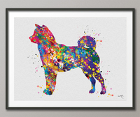 Shiba inu Dog Watercolor Print Shiba inu Playing Decor Dog Painting Gift Pet Doglover Nursery Puppy Pet Dogart Abstract Poster Dog Art-87 - CocoMilla