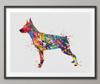 Miniature Pinscher Watercolor Print Canvas Art Doglover Decor Dog Lover Gift Pinscher Wall Decor Pet Portrait Art Wall Hanging Wall Art-141 - CocoMilla