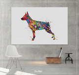 Miniature Pinscher Watercolor Print Canvas Art Doglover Decor Dog Lover Gift Pinscher Wall Decor Pet Portrait Art Wall Hanging Wall Art-141 - CocoMilla