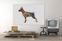 Miniature Pinscher Watercolor Print Canvas Art Doglover Decor Dog Lover Gift Pinscher Wall Decor Pet Portrait Art Wall Hanging Wall Art-141 - CocoMilla